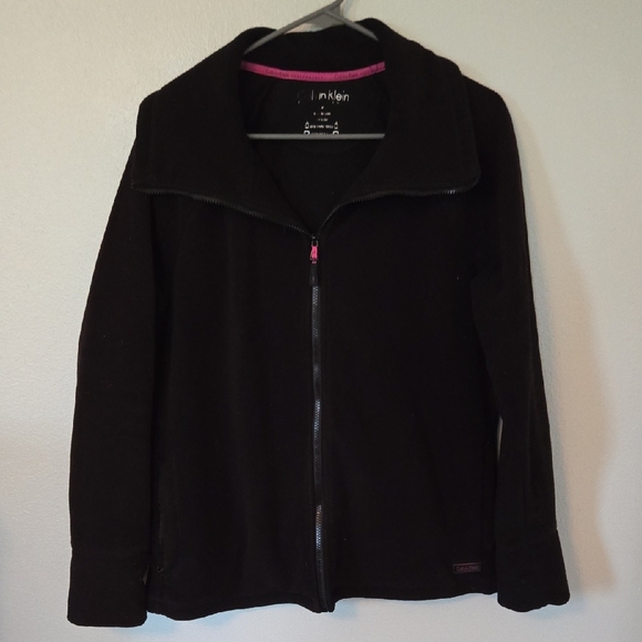 Calvin Klein Black Fleece Jacket Size Large - Picture 1 of 8